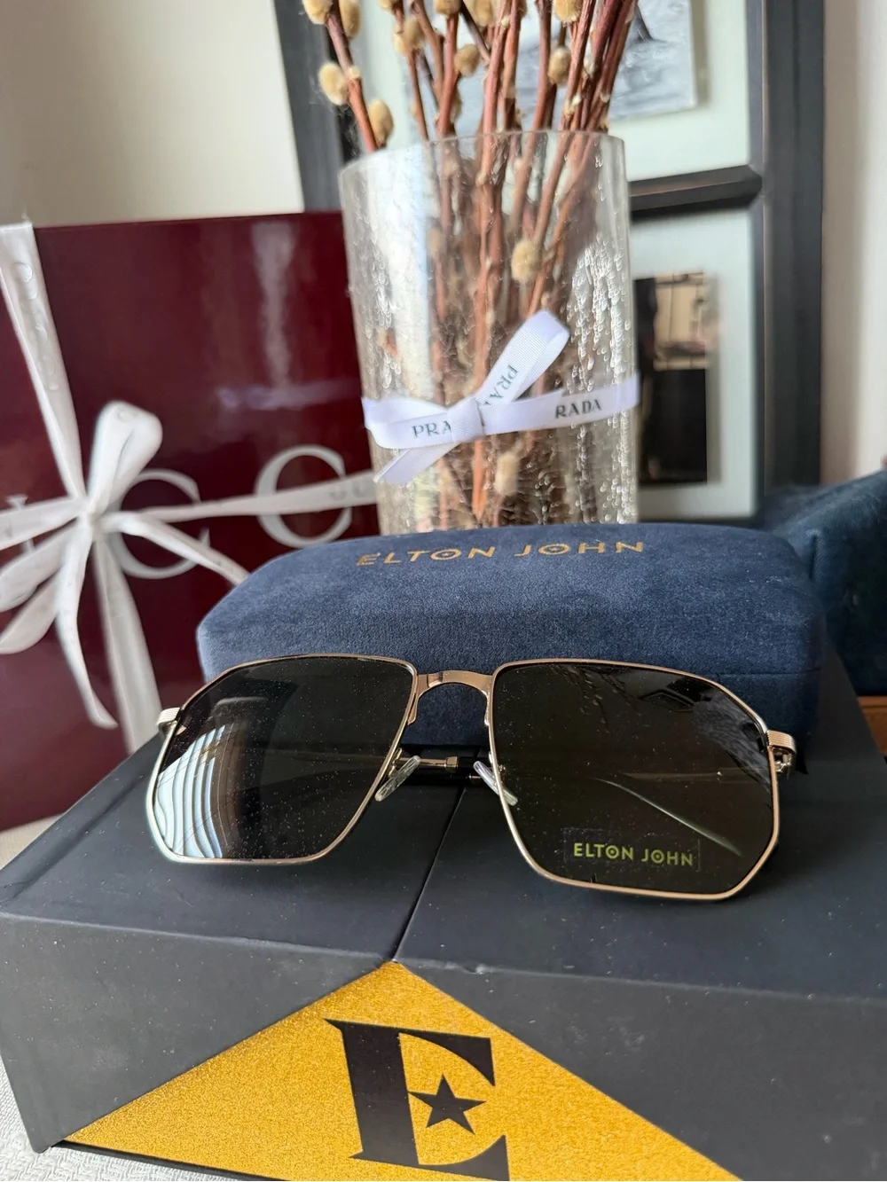Elton John Unisex Aviator Sunglasses